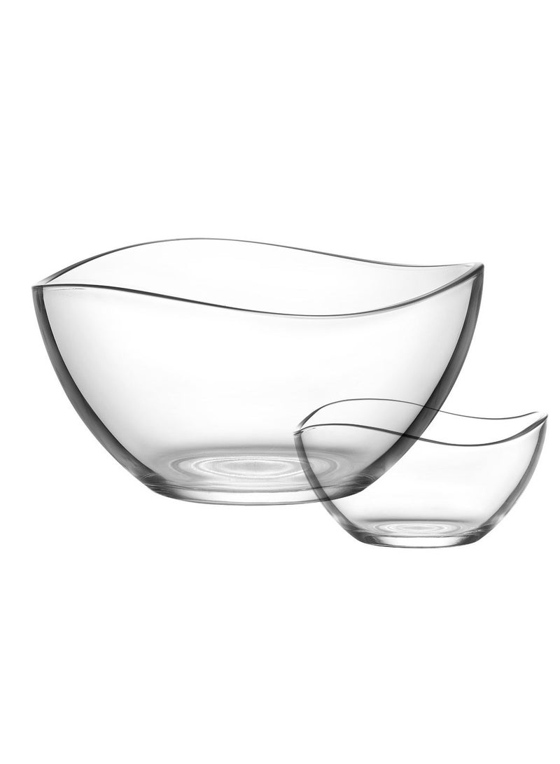 LAV Glassware طقم أوعية تقديم زجاجية "فيرا" من لاف، مكون من 7 قطع (وعاء كبير + 6 أوعية صغيرة) - شفاف - Image 2